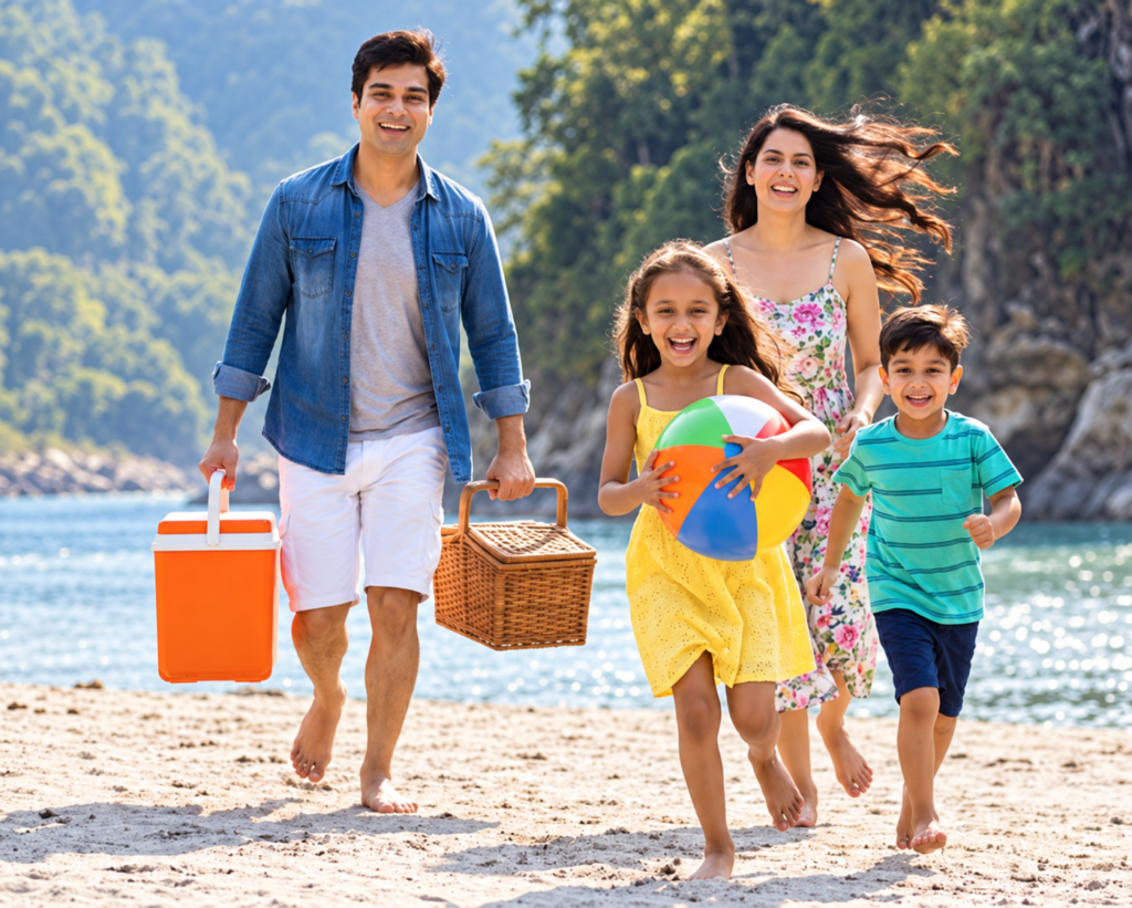 Family enjoying a holiday together