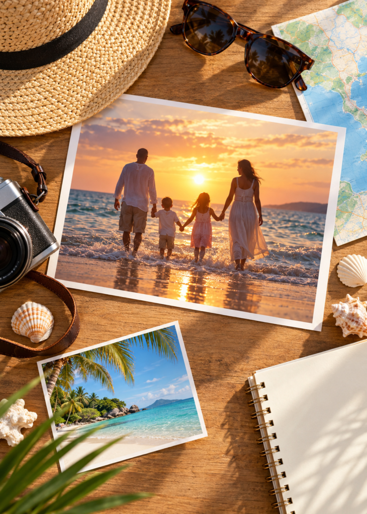 Family holiday memories at the beach