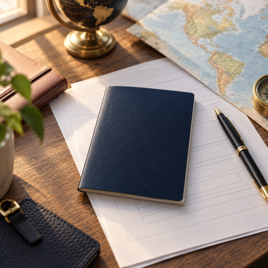 Travel documents for a visa application